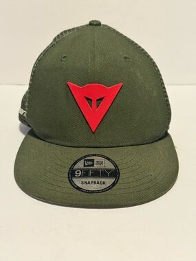 Dainese 9Fifty Trucker Snapback Hat - Mens Lid Cap Green w Red Logo New